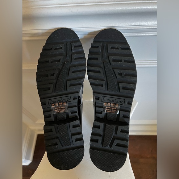 Women’s, Black Faux Patent Leather Lug Soles Slip-On Loafers. - Picture 6 of 15